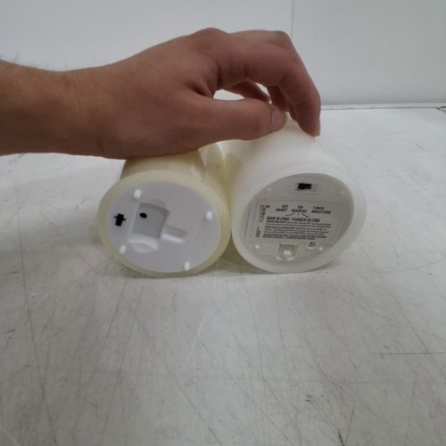 2PC FLAMELESS LED BATTERY CANDLES - 7"/4" - IVORY image 3