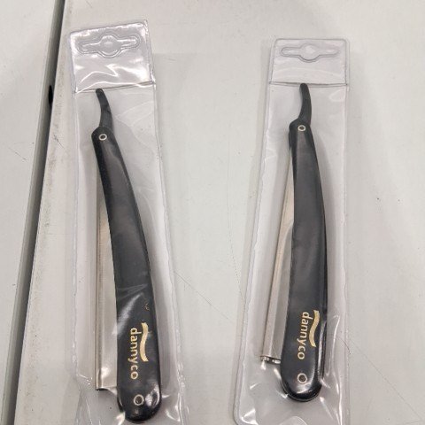 2PK DANNYCO BARBER FOLDING RAZORS - BLACK (MODEL: 112C) image 3