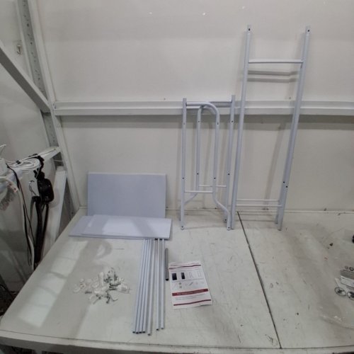 MULTIFUNCTIONAL 3-TIER OVER THE TOILET STORAGE RACK, FREE STANDING METAL SHELF - 17" X 60" - WHITE (MODEL: FQZDN-9JQL8EXW) image 2