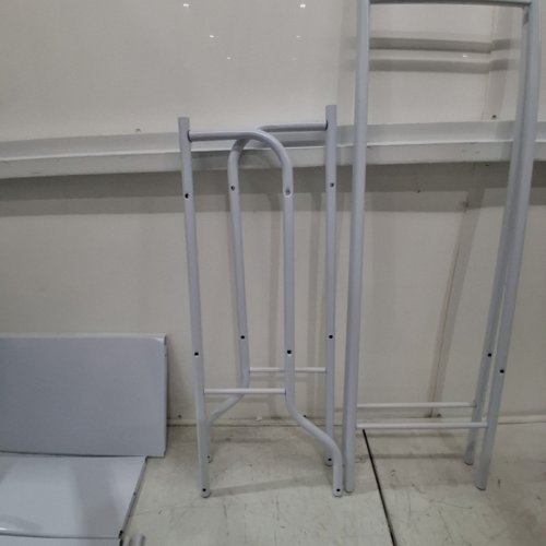 MULTIFUNCTIONAL 3-TIER OVER THE TOILET STORAGE RACK, FREE STANDING METAL SHELF - 17" X 60" - WHITE (MODEL: FQZDN-9JQL8EXW) image 5