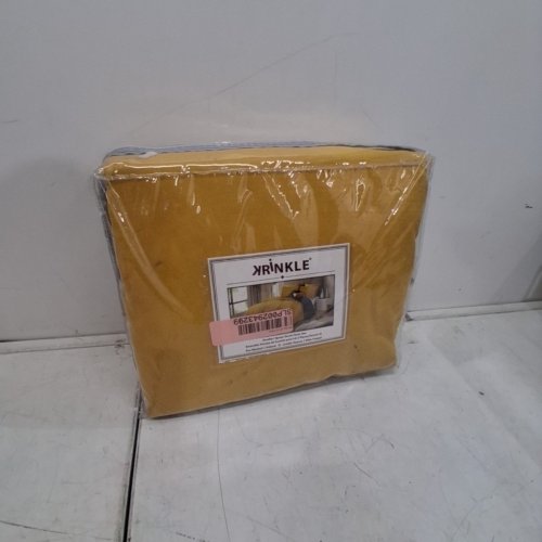 2PC KRINKLE DUVET COVER SET - QUEEN - MUSTARD image 5