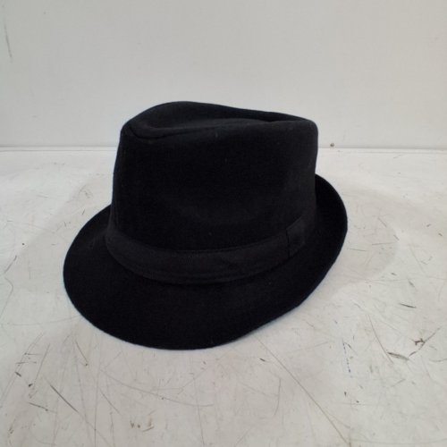 MEN'S ESQUIRLA MANHATTAN STRUCTURED TRILBY FEDORA HAT - 60CM - Black image 2