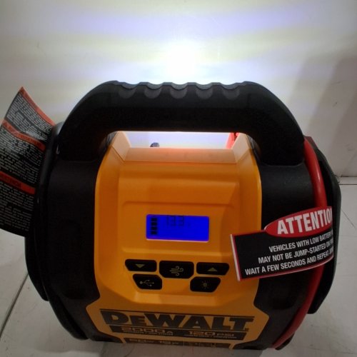 DEWALT JUMP STARTER WITH AIR COMPRESSOR - 2000A, 120 PSI, 60W, 15W - YELLOW AND BLACK (ITEM: 1680353) image 2