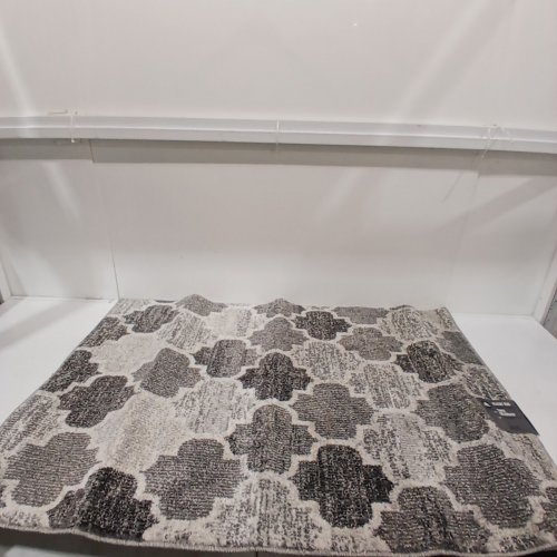 HOMETRENDS PATTERNED ACCENT RUG - 2.6FT X 3.75FT - GREY / CREAM image 2