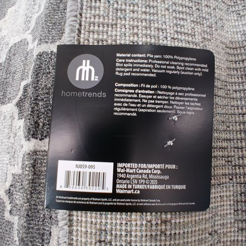HOMETRENDS PATTERNED ACCENT RUG - 2.6FT X 3.75FT - GREY / CREAM image 4