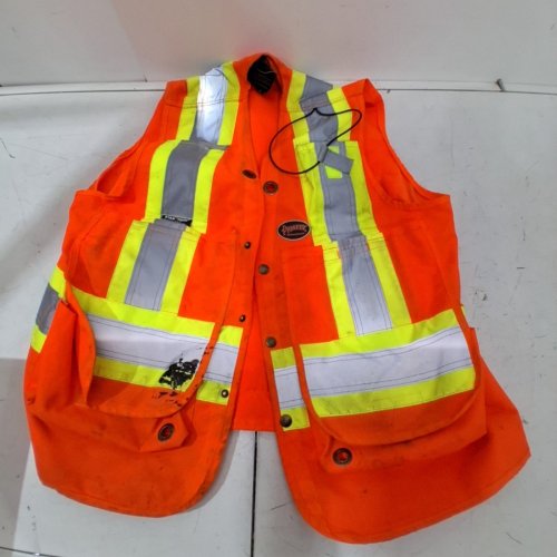 PIONEER HEAVY DUTY 12-POCKET SURVEYOR HIGH VISIBILITY SAFETY VEST - LARGE - ORANGE image 2