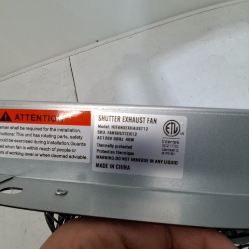 IPOWER SHUTTER EXHAUST FAN - 120V 60HZ 40W - SILVER GREY (MODEL: HIFANEXHAUST12) image 4