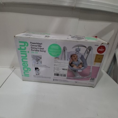 INGENUITY CONVERT ME 2-IN-1 COMPACT PORTABLE AUTOMATIC BABY SWING & INFANT SEAT WITH NATURE SOUNDS - 0 TO 9 MONTHS, 6LBS TO 20LBS - SWELL (MODEL: 12579/3407) image 6