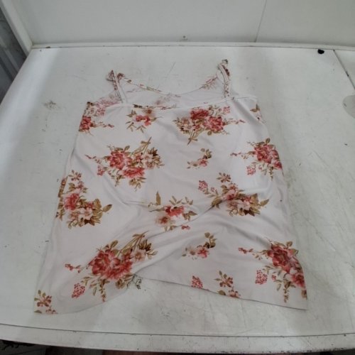 WOMEN'S FLORAL CAMISOLE TOP - 21" - WHITE / PINK image 2