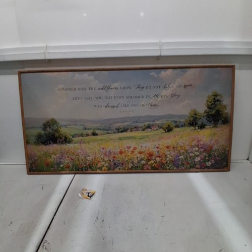 BIBLICAL LANDSCAPE FRAMED WALL ART - 18" X 36" - MULTICOLOUR image 2