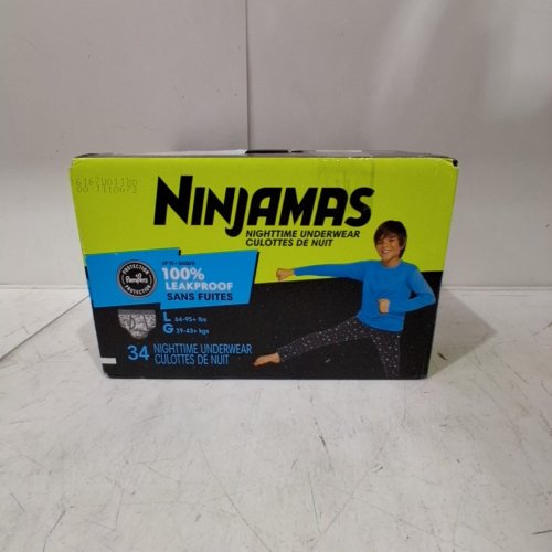34PK NINJAMAS NIGHTTIME UNDERWEAR - LARGE/64-95LBS (MODEL: 0317799) image 3