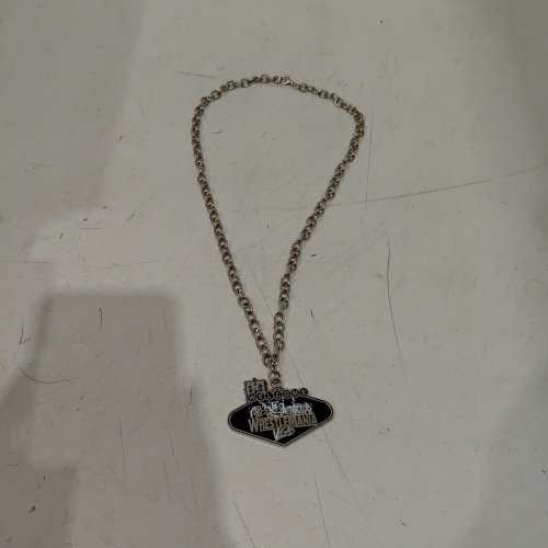 WWE PENDANT COLLECTIBLE WRESTLEMANIA LAS VEGAS 42 NECKLACE - SILVER/BLACK image 2