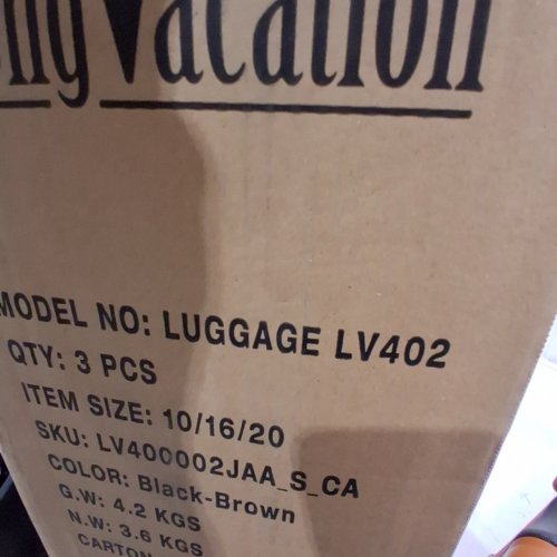 3PC LONG VACATION LUGGAGE SET (CARRY ON,DUFFEL BAG AND TOILETRY BAG) - 20" CARRY ON - BLACK/BROWN (MODEL: LV402) image 2