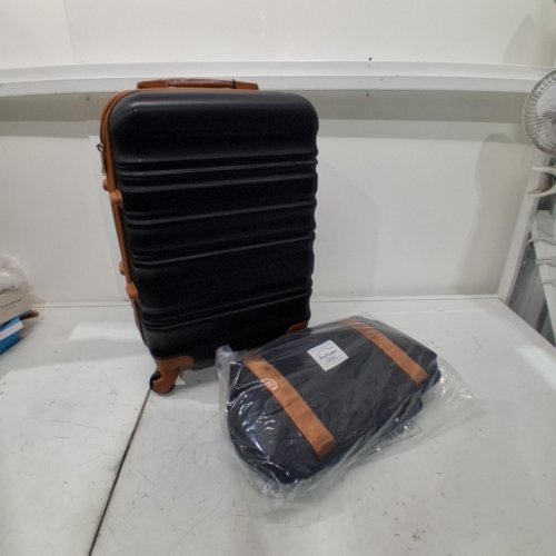 3PC LONG VACATION LUGGAGE SET (CARRY ON,DUFFEL BAG AND TOILETRY BAG) - 20" CARRY ON - BLACK/BROWN (MODEL: LV402) image 3