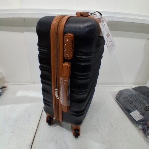 3PC LONG VACATION LUGGAGE SET (CARRY ON,DUFFEL BAG AND TOILETRY BAG) - 20" CARRY ON - BLACK/BROWN (MODEL: LV402) image 5