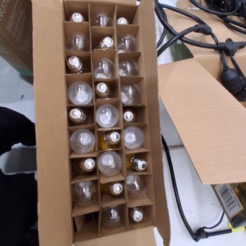 FEIT ELECTRIC WEATHERPROOF LED 24-LIGHT STRING LIGHTS WITH 2 SPARE LIGHTBULBS - 48FT - BLACK (MODEL: 1603293) image 3