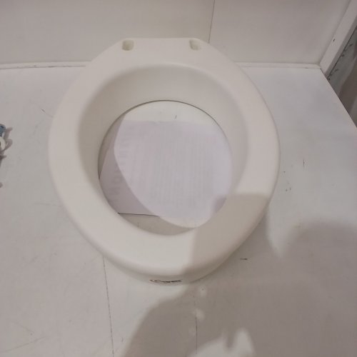CAREX SLIP-RESISTANT TOILET SEAT FITS ROUND & ELONGATED TOILETS - 5" RAISED - WHITE image 2