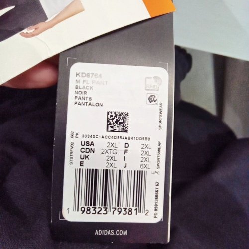 MEN'S ADIDAS FLEECE LINED OPEN BOTTOM TRACK PANTS WITH POCKETS - XXL - BLACK (STYLE: 1904204/JY9027) image 2