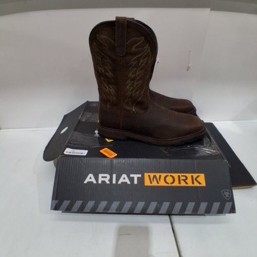 MEN'S ARIAT WORK STEEL TOE WESTERN BOOTS - 14 EXTRA EXTRA WIDE- BROWN image 2