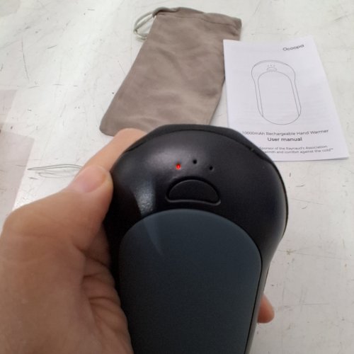 OCOOPA FAST-CHARGING RECHARGEABLE HAND WARMER W/ 3 HEAT SETTINGS - SKY GREY image 2