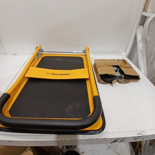LEADALLWAY FOLDABLE 4 WHEEL PUSH CART - 330LBS CAP - 28.7" X 18.5" - BLACK/YELLOW image 2
