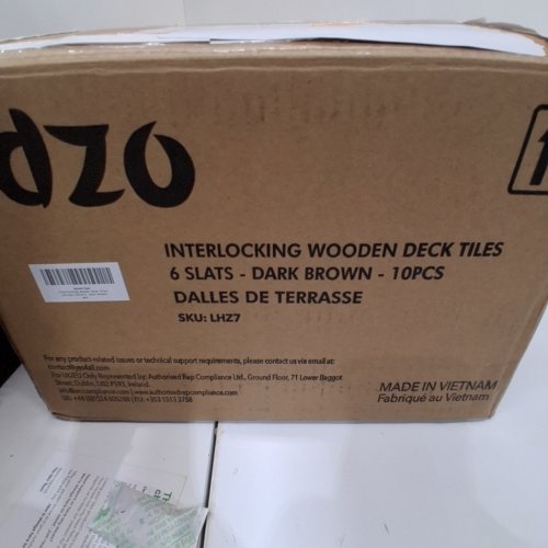 IDZO 6-SLAT INTERLOCKING DECK TILES - 9.6 SQFT - DARK BROWN - STRIPE (MODEL: LH27) image 2