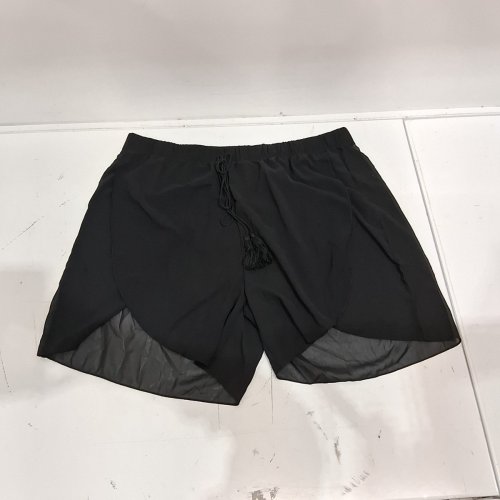 HIGH-WAISTED SHEER LAYERED SUMMER SHORTS - 4XL - BLACK image 2