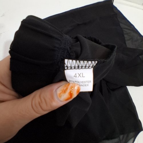HIGH-WAISTED SHEER LAYERED SUMMER SHORTS - 4XL - BLACK image 3