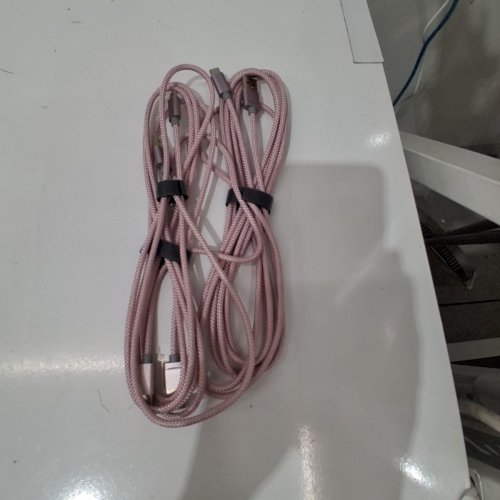 2PK NYLON USB TYPE C CHARGING CABLE - 5FT - PINK image 2