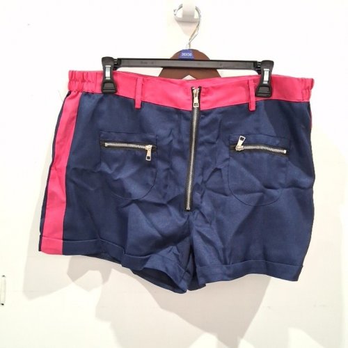 WOMEN'S ZIPPER FRONT SHORTS - 36"/3" INSEAM - NAVY / PINK image 3