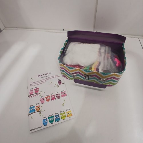 SEW SIMPLY BY ARTIKA OWL THEMED SEWING KIT WITH BOOKLET - PURPLE image 2