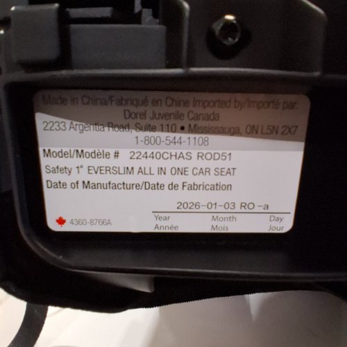 SAFETY 1ST EVERSLIM ALL IN ONE CONVERTIBLE CAR SEAT - DUNES EDGE (MODEL: 22440CHAS) image 2