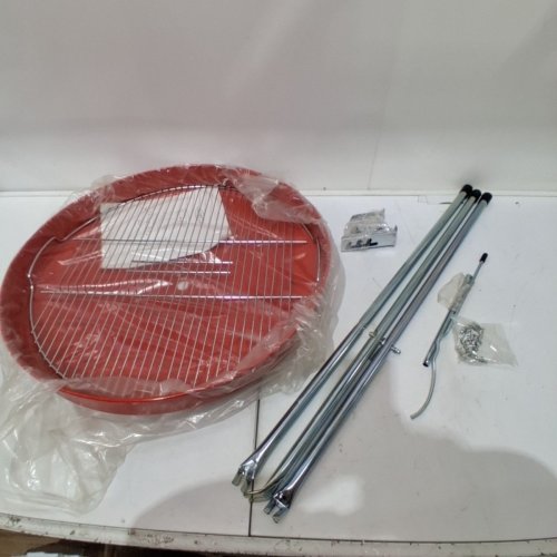 PROYARD PORTABLE CHARCOAL BARBECUE GRILL - 24" - STAINLESS STEEL / RED (MODEL: 185024) image 2