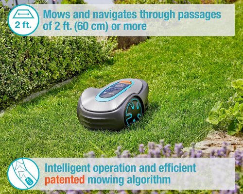 GARDENA SILENO MINIMO - AUTOMATIC ROBOTIC LAWN MOWER WITH BLUETOOTH - BOUNDARY WIRE INCLUDED - FOR LAWNS UP TO 2700 SQ FT - GREY (MODEL: 15201-20) image 5