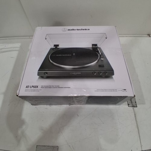 AUDIO-TECHNICA FULLY AUTOMATIC 2-SPEED BELT-DRIVE STEREO TURNTABLE - BLACK (MODEL: AT-LP60X) image 6