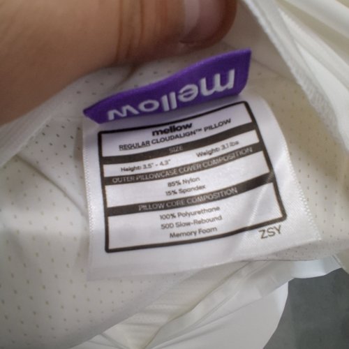 2PK MELLOW SLEEP CLOUD ALIGN ULTIMATE COOLING COMFORT PILLOW WITH COVER & PILLOWCASE - REGULAR / 3.5" - 4.3" - WHITE (MODEL: MELLOW) image 2