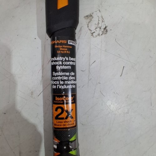 FISKARS DOUBLE FLAT FACE SLEDGE HAMMER - 8 LBS - ORANGE / BLACK image 2