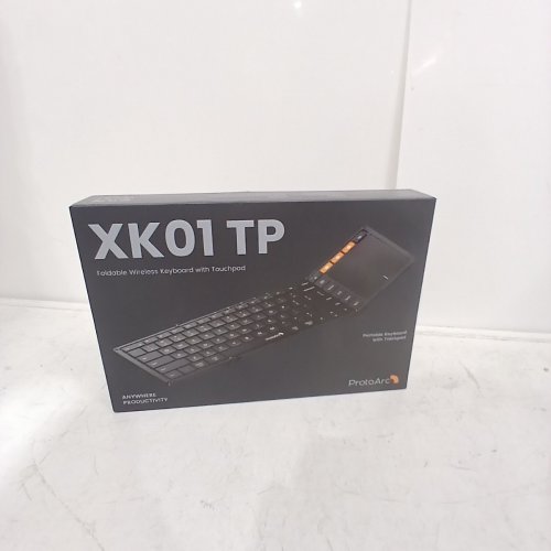 PROTOARC XK01 TP PORTABLE FOLDING BLUETOOTH KEYBOARD WITH TOUCHPAD FOR TRAVEL WITH TABLET/PHONE STAND & TRAVEL POUCH - BLUE image 2