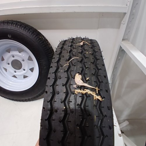 2PK GARVEE LOAD RANGE C TRAILER TIRES WITH 5 LUGS - 6-PLY/ 5.30-12 X 4.5"- BLACK/WHITE image 3