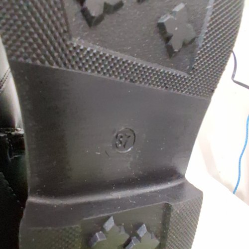 GIRL'S FAUX LEATHER AND CROCHET PATTERNED ANKLE BOOTS - SIZE 5 - BLACK (MODEL: R9) image 4