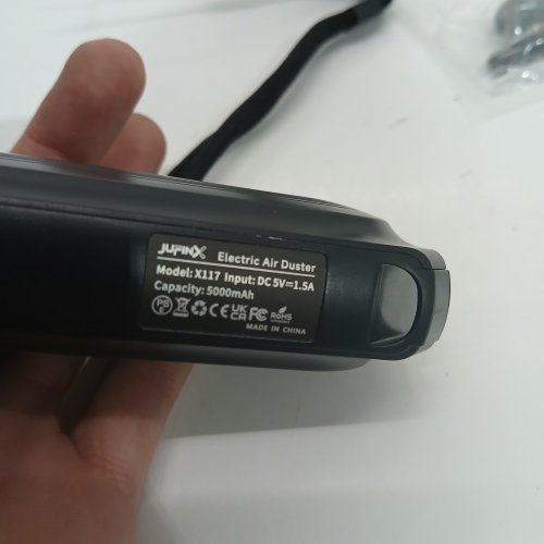 JUFING ELECTRIC HIGH SPEED COMPRESSED AIR DUSTER - 5000MAH, 5V 1.5A INPUT - BLACK AND ORANGE (MODEL: X117) image 2