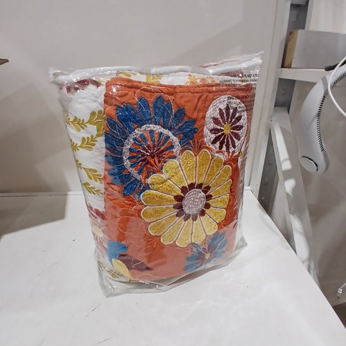 3PC BAREFOOT BUNGALOW TOPANGA QUILTED BED SET - QUEEN SIZE 90" X 90" - FLORAL/BIRDS image 4