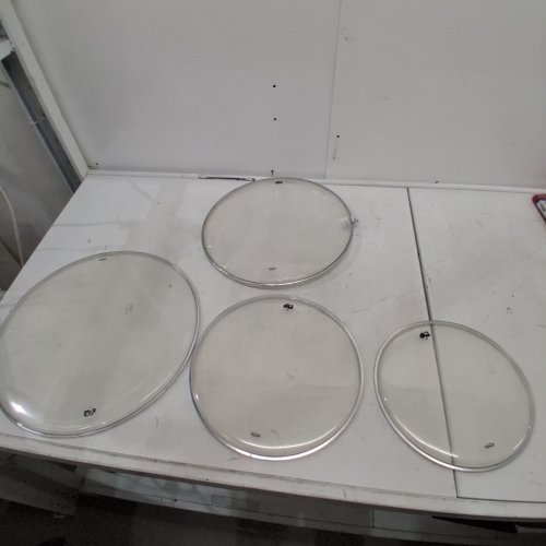 4PC DW DRUMS REMO DRUM HEADS - 14" SNARE BOTTOM WITH 16"/12"/10" CLEAR HEADS - CLEAR image 2