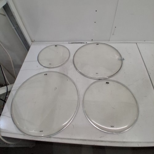 4PC DW DRUMS REMO DRUM HEADS - 14" SNARE BOTTOM WITH 16"/12"/10" CLEAR HEADS - CLEAR image 3