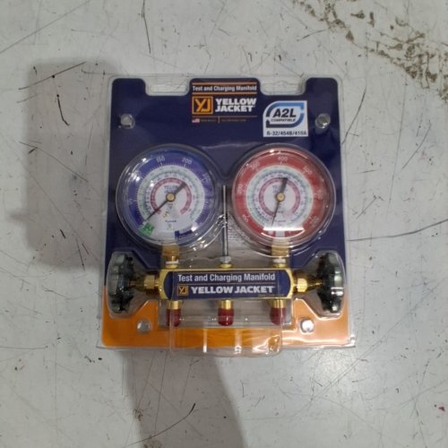 YELLOW JACKET SERTIES 41 CLASS 1 TEST & CHARGE MANIFOLD - 3 1/8" R & B GAUGES - R-32, R-454B, R-410A - MULTICOLOURED (MODEL : 49272) image 2