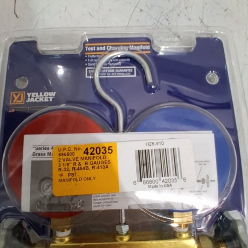 YELLOW JACKET SERTIES 41 CLASS 1 TEST & CHARGE MANIFOLD - 3 1/8" R & B GAUGES - R-32, R-454B, R-410A - MULTICOLOURED (MODEL : 49272) image 3