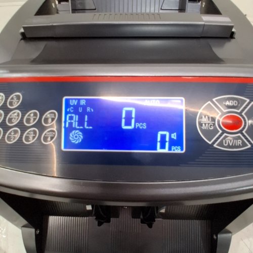 BILL COUNTER PROFESSIONAL POLYMER & PAPER MULTI-CURRENCY CASH COUNTER WITH DUAL LCD SCREENS & UV MG DETECTION TO STOP COUNTERFEIT - BLACK/GREY/RED (MODEL: 2828C UV/MG) image 2