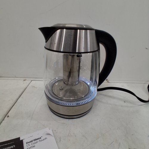 CHEFMAN DUAL-GLASS COOL TOUCH DIGITAL KETTLE WITH TEA INFUSER - 1500W - 1.7L - STAINLESS STEEL/BLACK (MODEL: RJ11-17-CTI-DG/1992747) image 2