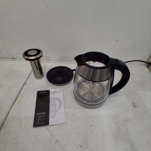 CHEFMAN DUAL-GLASS COOL TOUCH DIGITAL KETTLE WITH TEA INFUSER - 1500W - 1.7L - STAINLESS STEEL/BLACK (MODEL: RJ11-17-CTI-DG/1992747) image 3