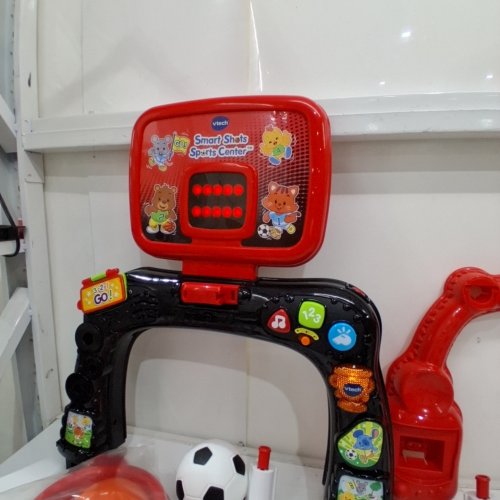 VTECH SMART SHOTS SPORTS CENTER, 2 - IN - 1 KIDS BASKETBALL HOOP AND SOCCER NET - RED/BLACK image 2